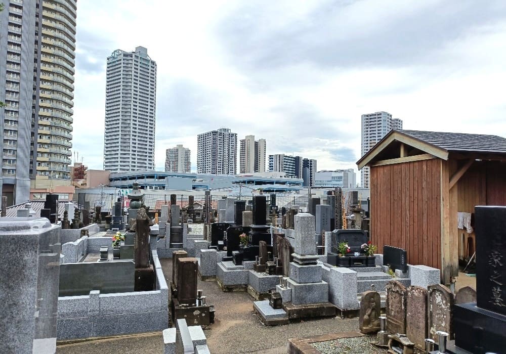 真福寺南側墓地に整然と並ぶ一般墓